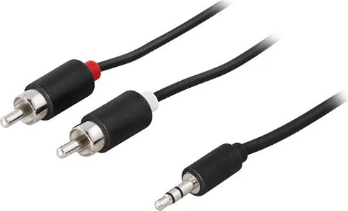 Äänikaapeli, 3,5mm urosliitos - 2xRCA uros, 0,5m, musta