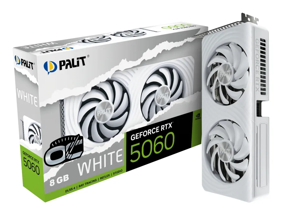 Palit GeForce RTX 5060 White 8 Gt OC -näytönohjain Palit GeForce RTX 5060 White 8 Gt OC -näytönohjain