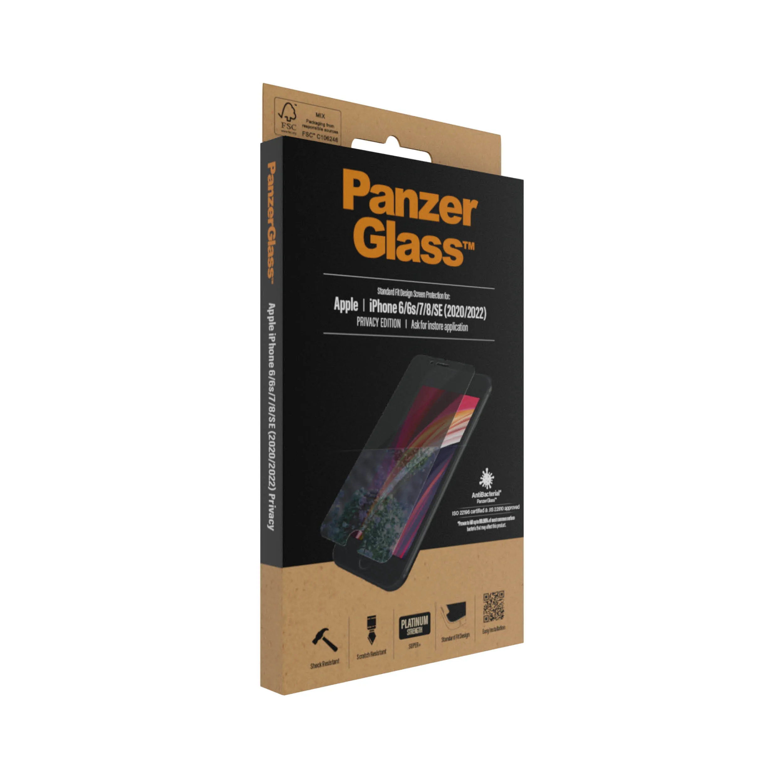 PanzerGlass iPhone 6/6S/7/8/SE - Screen Glass (Privacy)