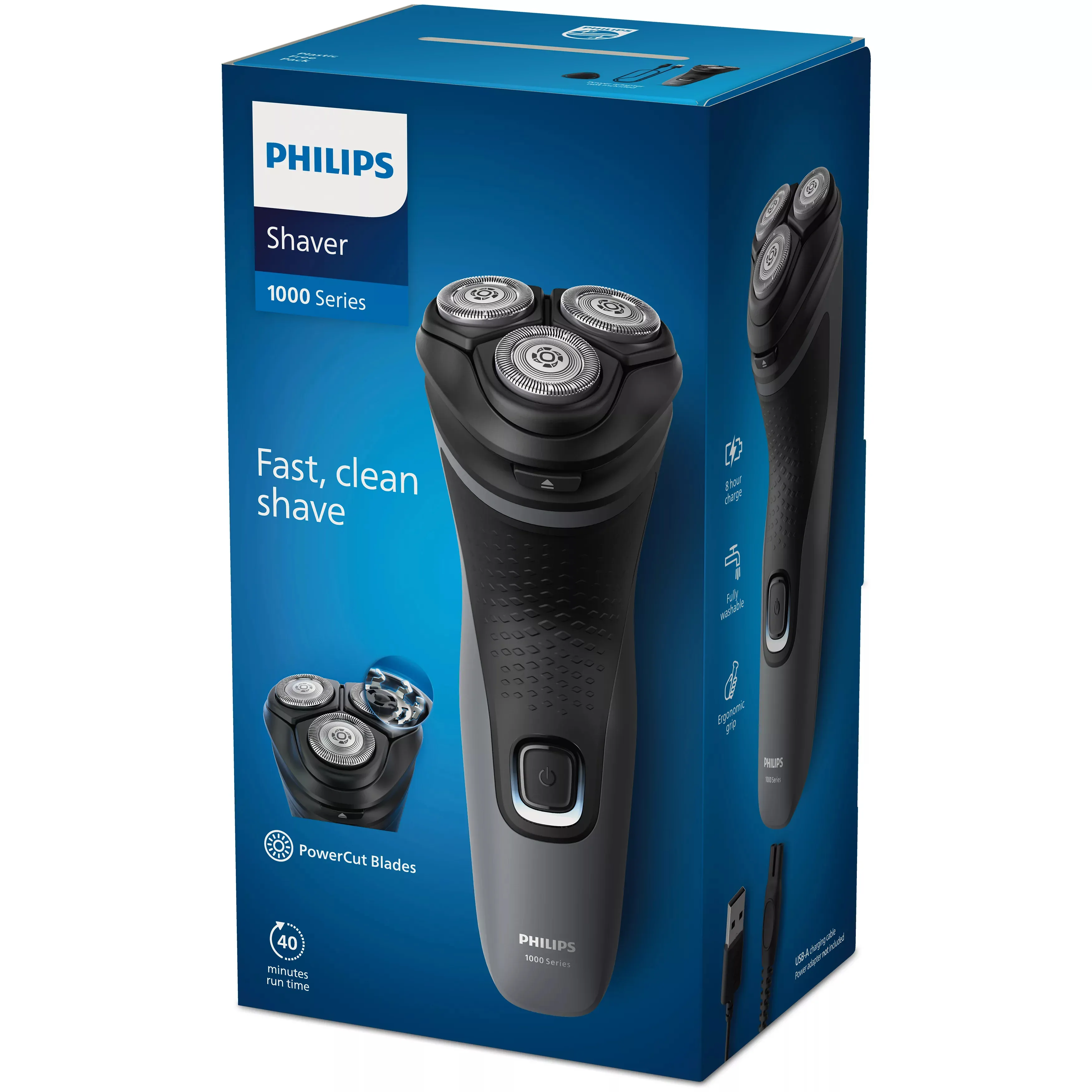 Philips 1000 Series S1142/00 Wet&amp;Dry -parranajokone, musta ja harmaa