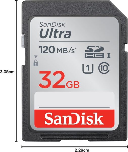 SanDisk Ultra PLUS 32GB SDHC UHS-I Class 10 U1 V10 card