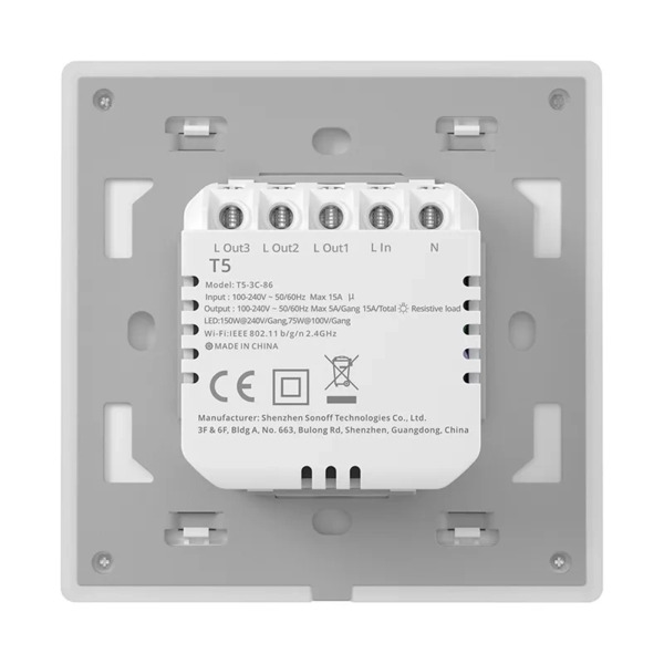 SONOFF TX Ultimate T5-2C-86 - Smart touch wall switch, White