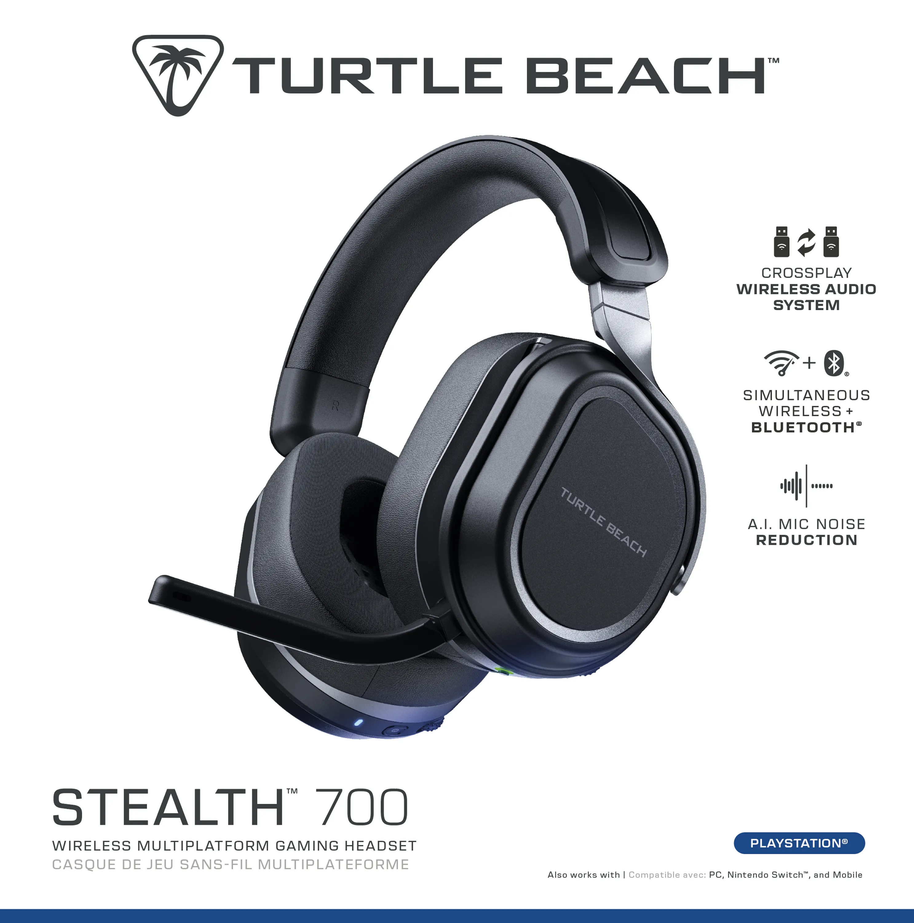 Turtle Beach Stealth 700 GEN 3 Playstation - wireless gaming headset, black