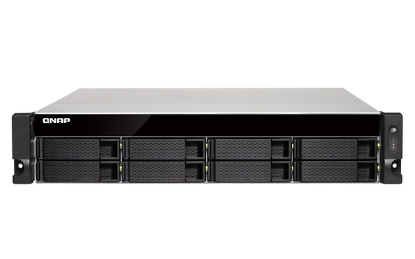 QNAP TS-873U-RP-64G 8-bay rackmount NAS AMD RX-421ND 4-core 2.1GHz up to 3.4GHz 64GB DDR4 RAM (max 64GB) 2 x M.2 22802260 SATA 6Gbs