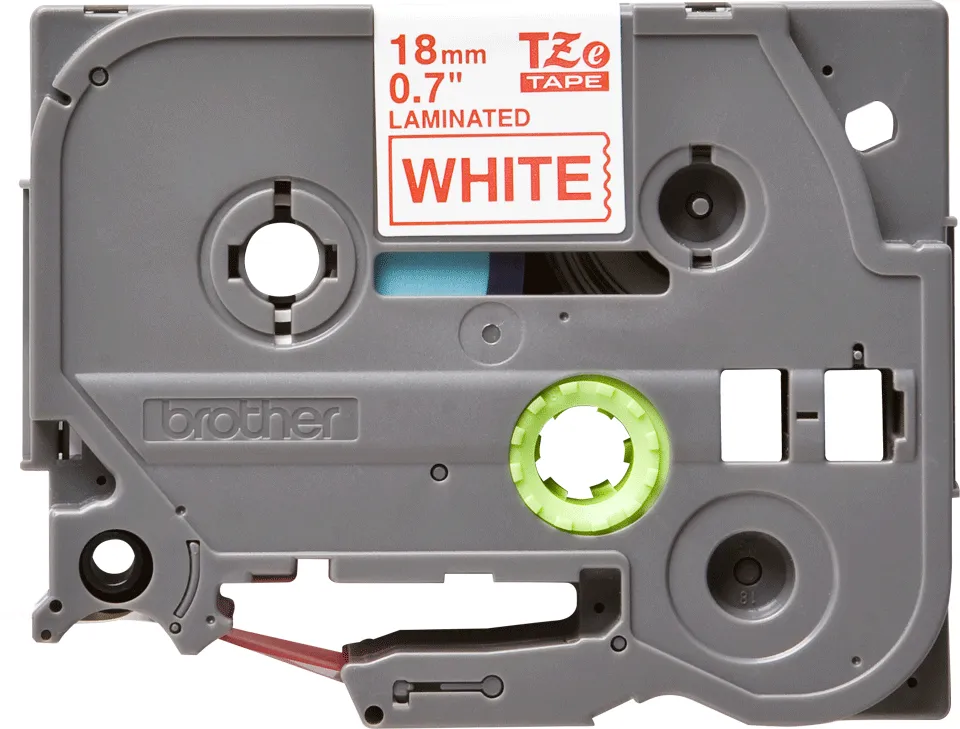 BROTHER TZE242 18 RED ON WHITE