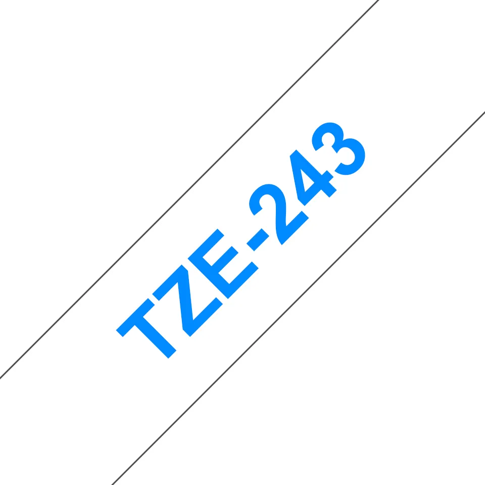 BROTHER TZE243 18 BLUE ON WHITE