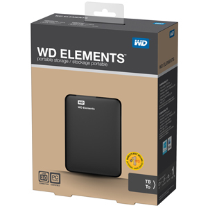 WD Elements Portable 1TB - External HDD, Black