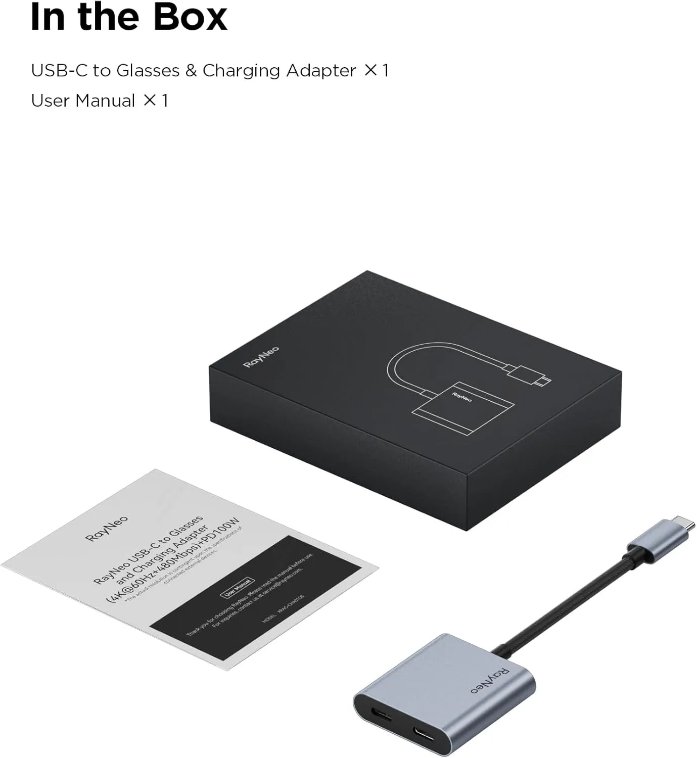 RAYNEO XRAC-CHA01OS USB-C to Dual USB-C Adapter, Stainless Steel
