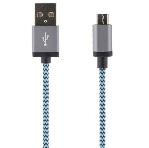 Streetz USB-A - Micro-USB B - cable, 1 m, Blue