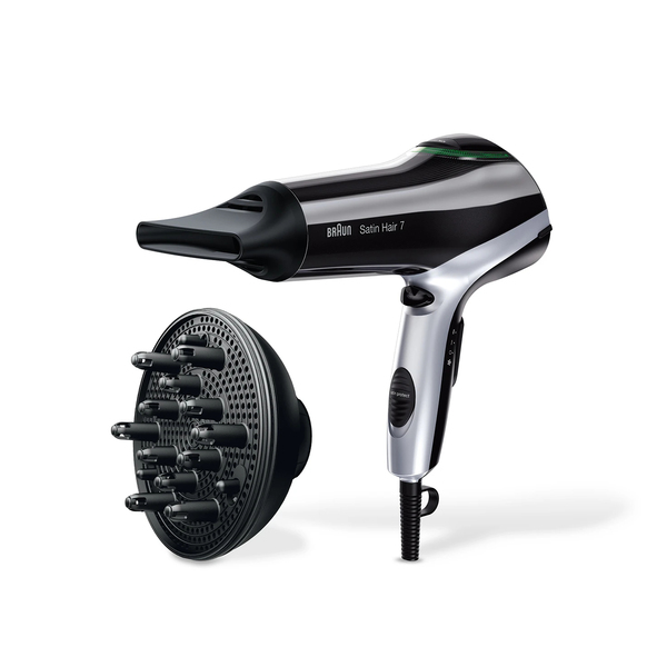 Braun Satin Hair 7 HD730 -hiustenkuivaaja, musta/hopea
