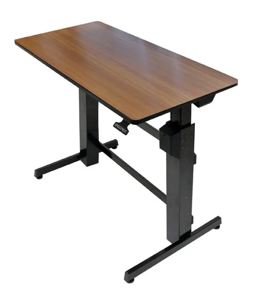 ERGOTRON WorkFit-D, Cherry Wood Grain sit stand workstation height adjustment by 51 cm workspace of 60cm x 121cm