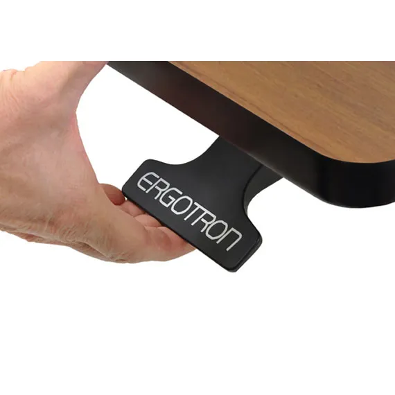 ERGOTRON WorkFit-D, Cherry Wood Grain sit stand workstation height adjustment by 51 cm workspace of 60cm x 121cm
