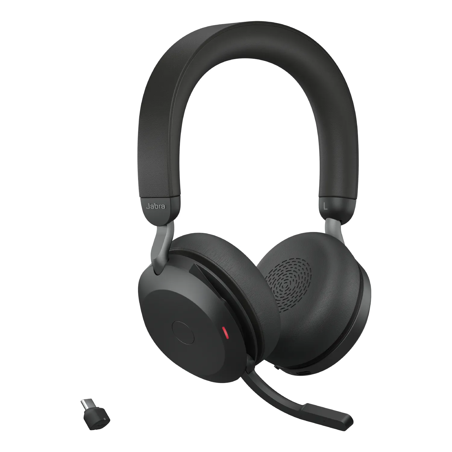 Jabra Evolve2 75 UC tr&aring;dl&ouml;s stereoheadset + USB-C-adapter, svart