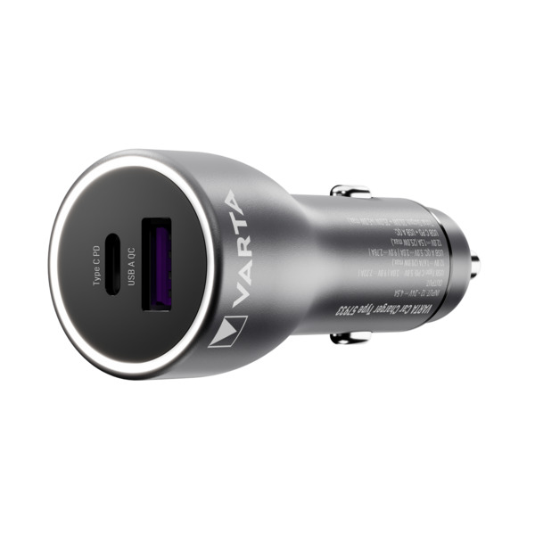 Varta Quick Charge, PD 45W USB-C + USB-A - billaddare