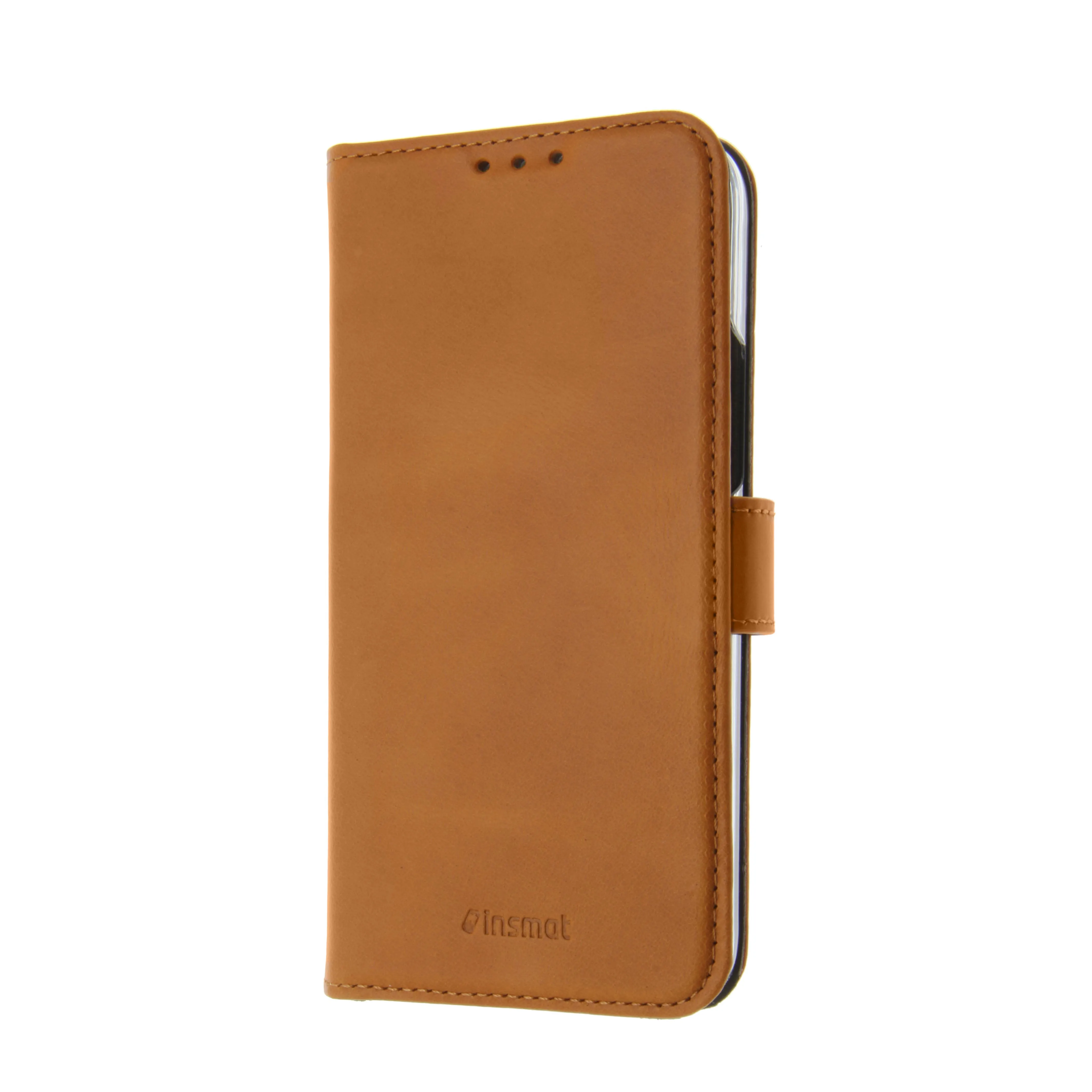 Insmat Flip Case, iPhone 13 mini - plånboksfodral, Brun