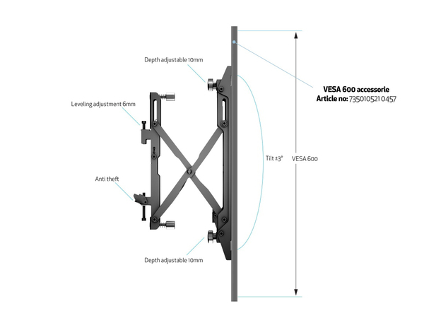 M Wallmount Pro MBW3U Micro-Adjustable B