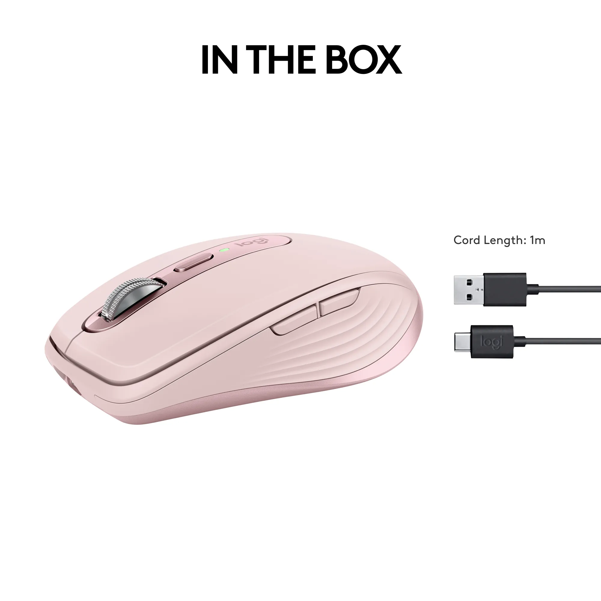 Logitech MX Anywhere 3S tr&aring;dl&ouml;s mus, rosa