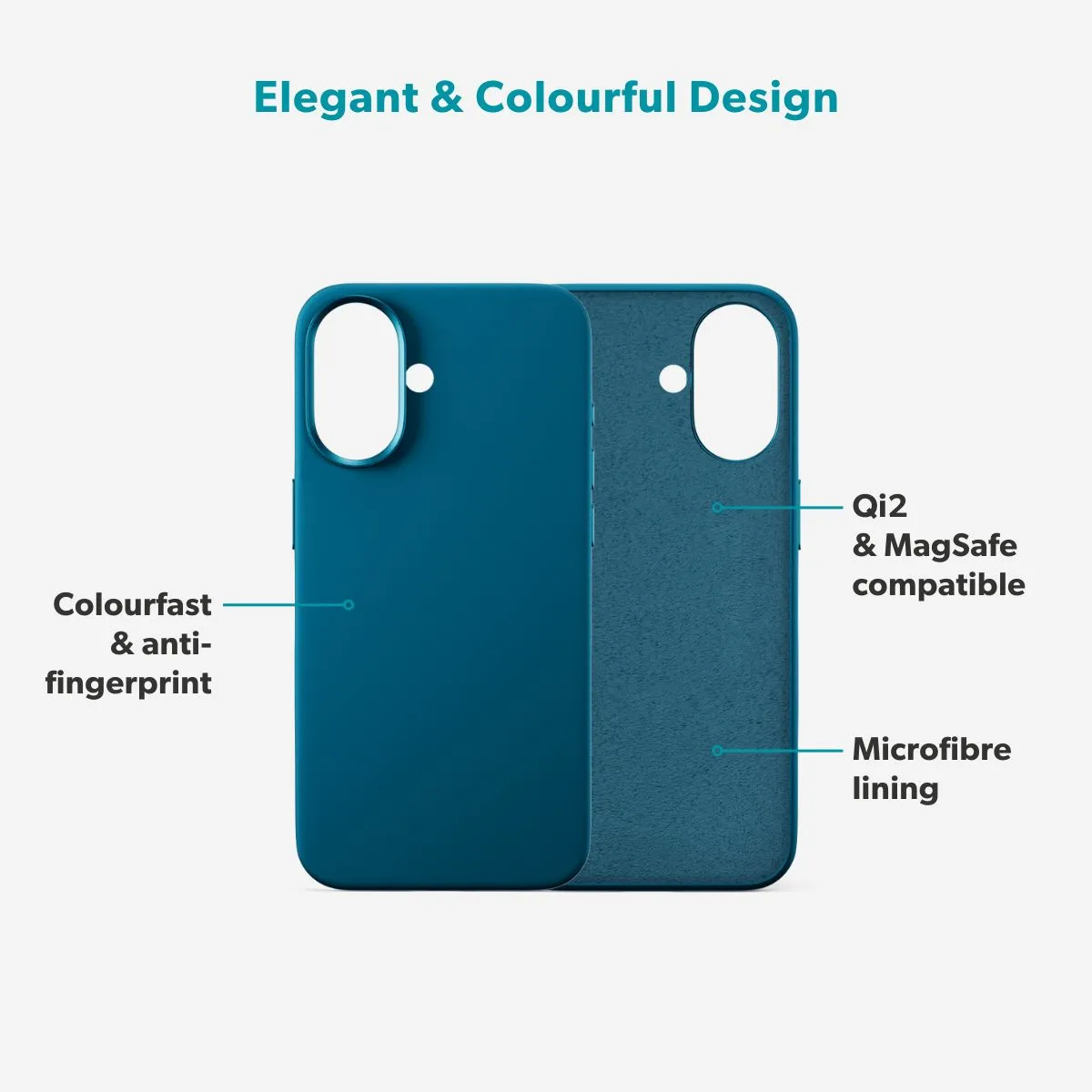 Epico Silicone Pro Mag+ Case iPhone 17 Qi2  &amp;  MagSafe Compatible, Petrol Blue