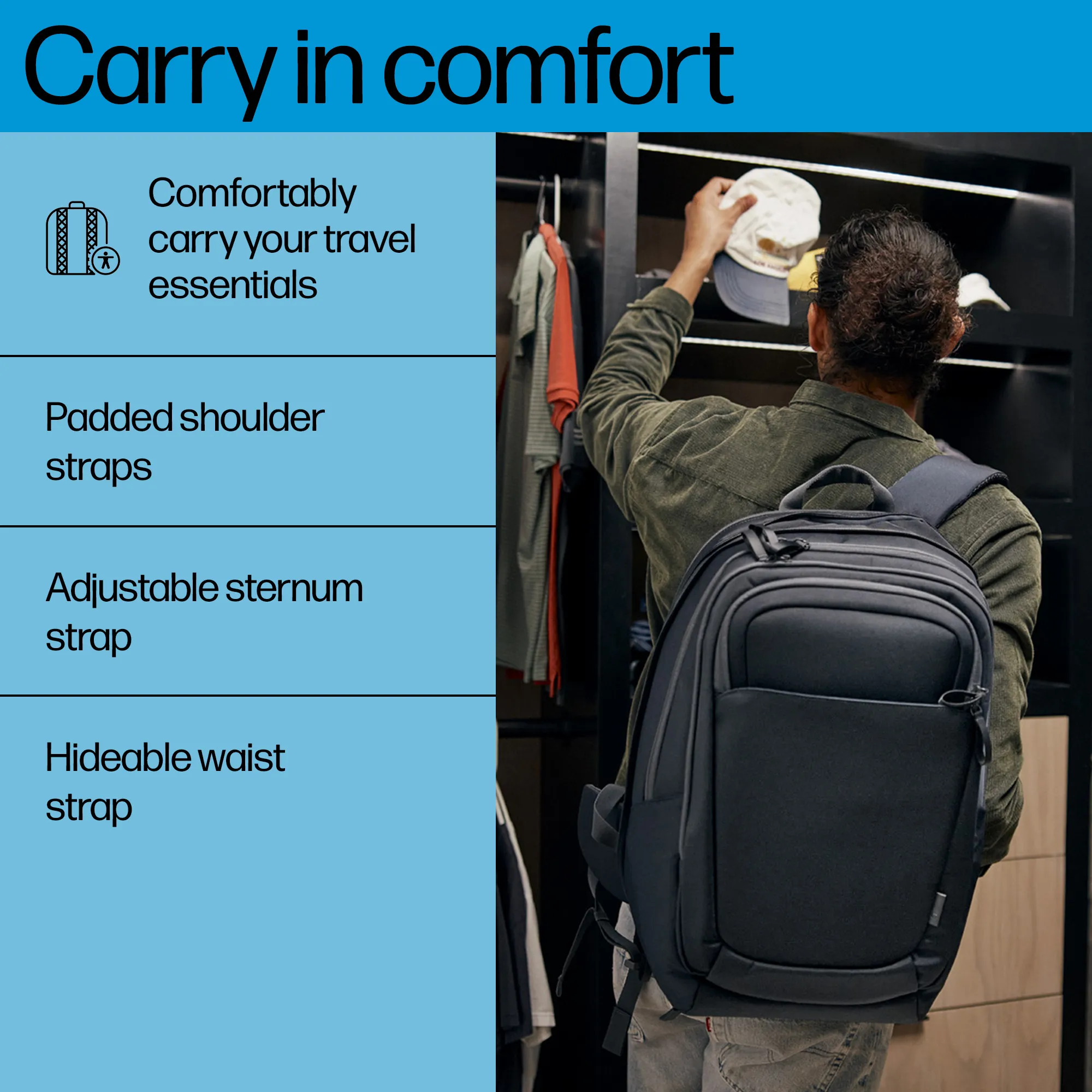 HP 17" Travel Plus 30L - backpack, Blue/Graphite