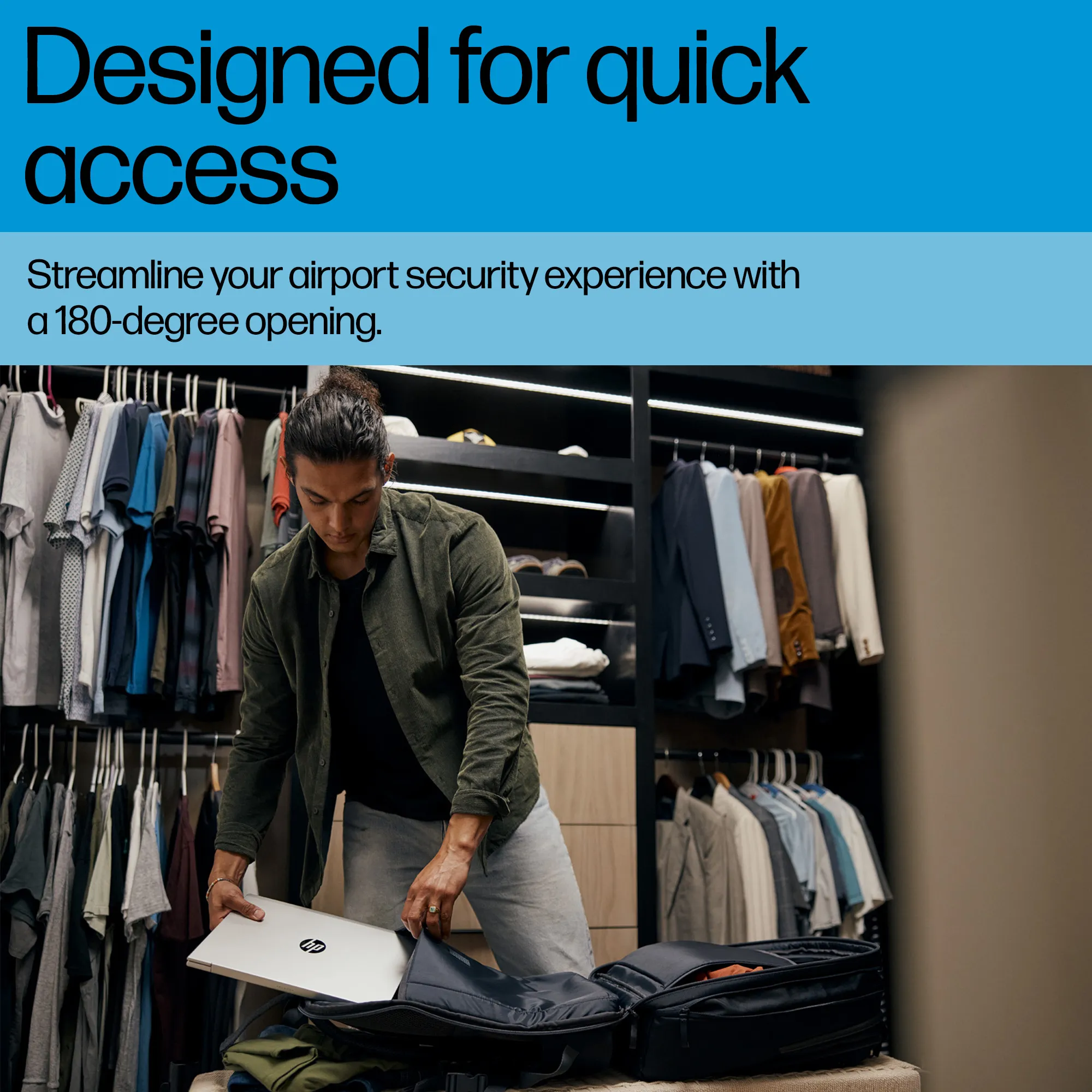 HP 17" Travel Plus 30L - backpack, Blue/Graphite