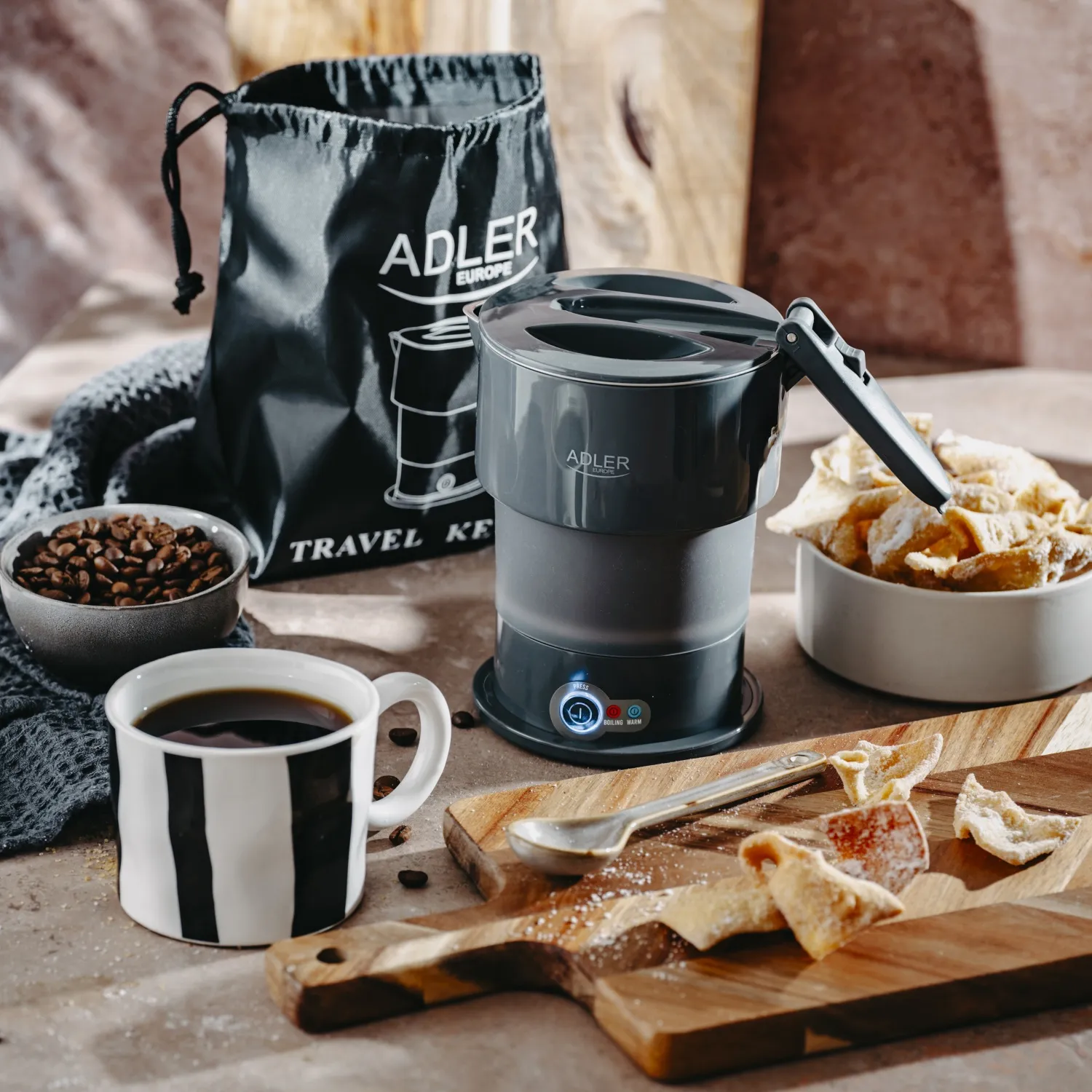 Adler AD 1377g kettle, 0.6L, 600W, Grey