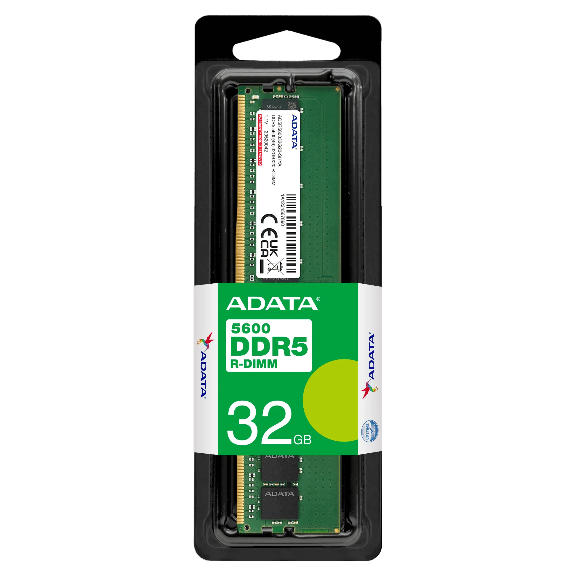 ADATA ECC RDIMM 32GB (1 x 32GB) DDR5 5600 MHz, CL46 Memory