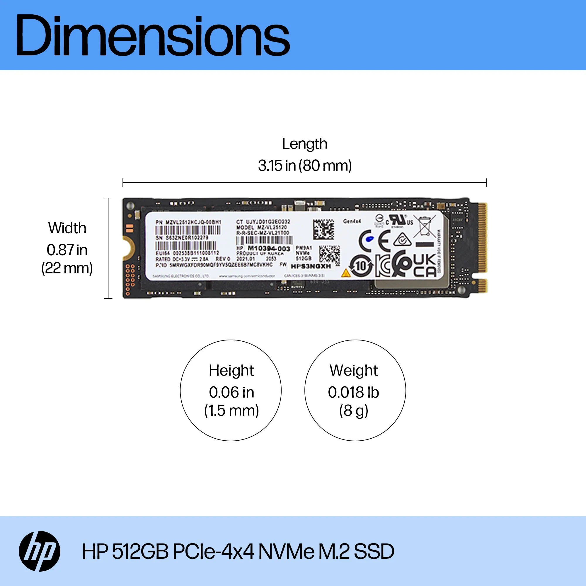 HP 512 GB PCI Express 4.0 x4 NVMe M.2 2280 SSD