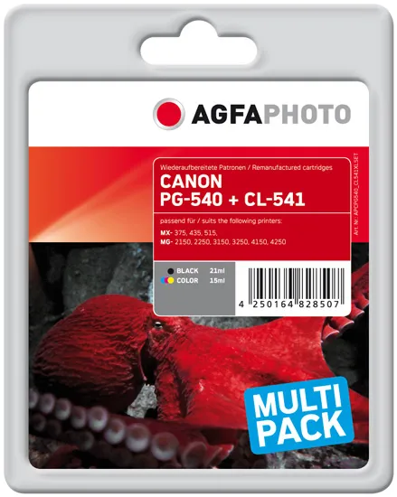 AgfaPhoto APCPG540_CL541XLSET -mustekasettipakkaus, 21 ml / 15 ml, musta/v&auml;ri, 2 kpl