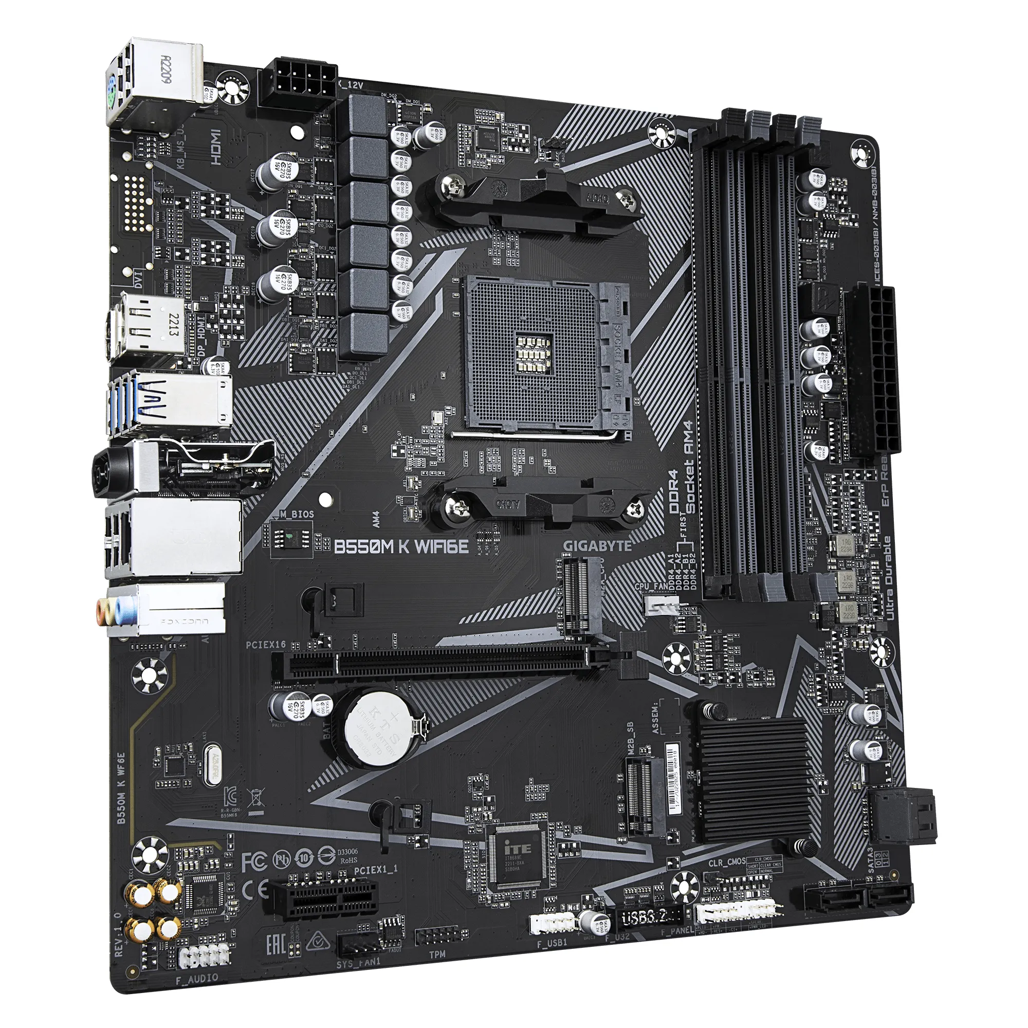 Gigabyte B550M K WiFi 6E AM4 mATX-emolevy