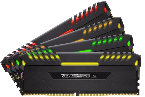 Corsair 64GB (4x16GB) Vengeance RGB, DDR4 2666MHz - Black