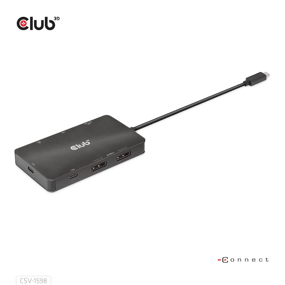 Club 3D 3.2 Gen2 USB-C 7-in-1 - dock, Svart