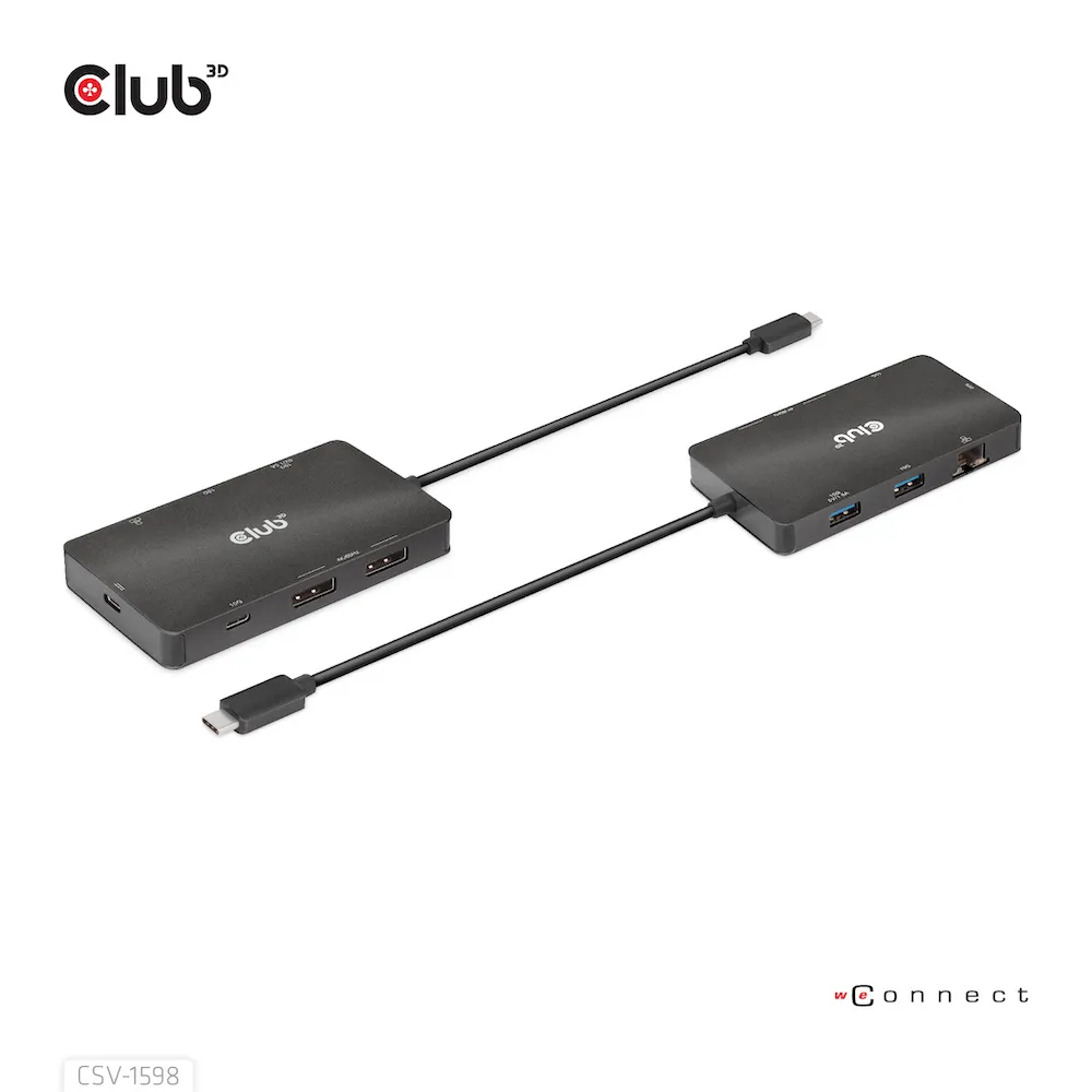 Club 3D 3.2 Gen2 USB-C 7-in-1 - dock, Svart