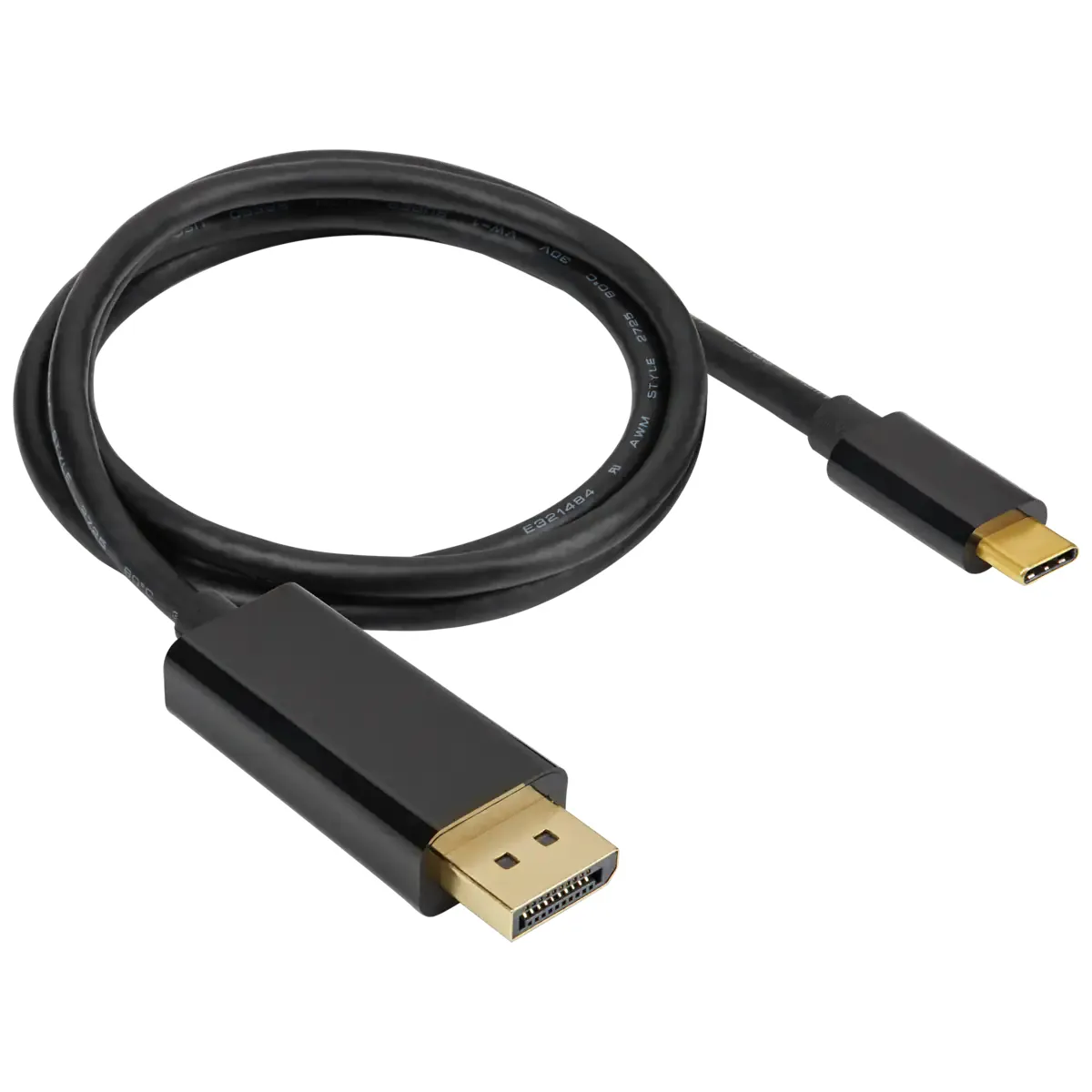 Corsair USB-C - DisplayPort 1.4 -kaapeli, Musta, 0.9m