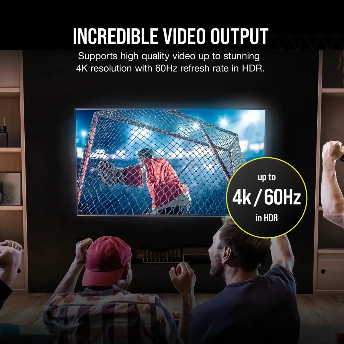 Corsair USB-C - DisplayPort 1.4 -kaapeli, Musta, 0.9m