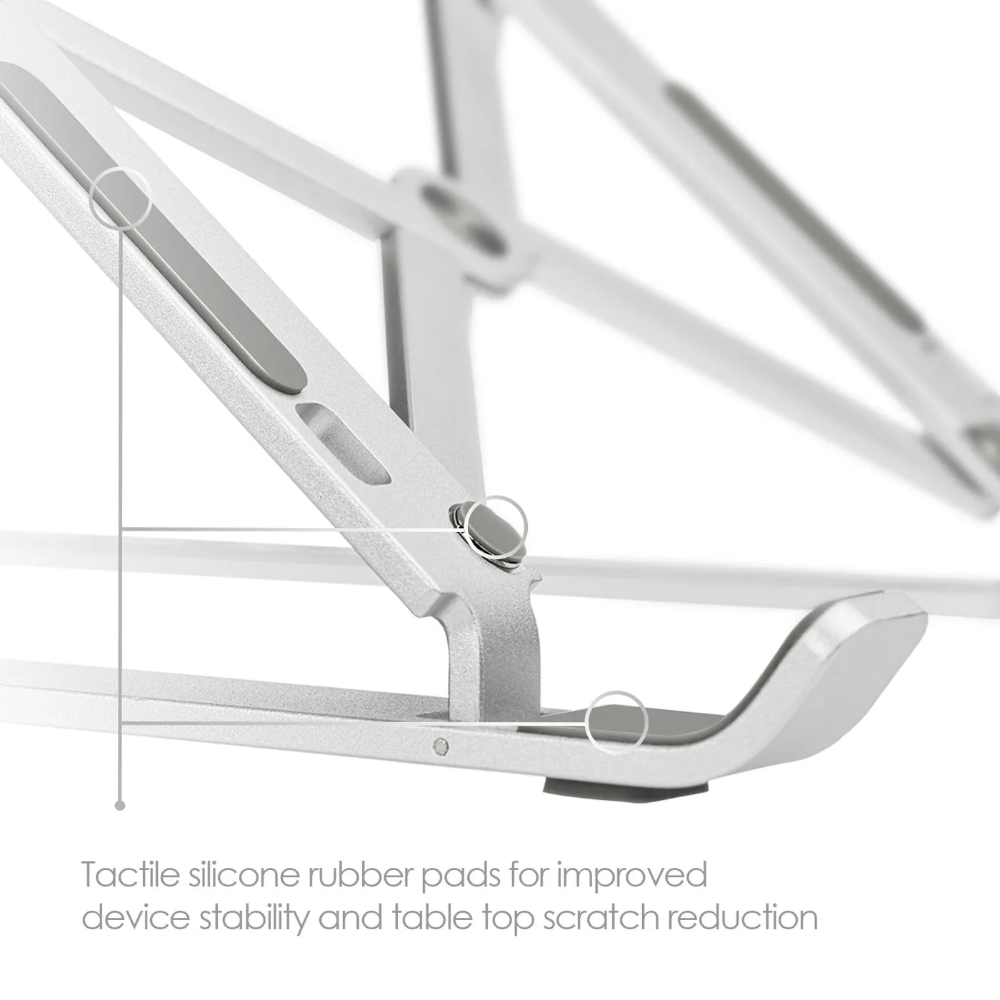 DESIRE2 Foldable Laptop Stand X shaped Aluminium Silver