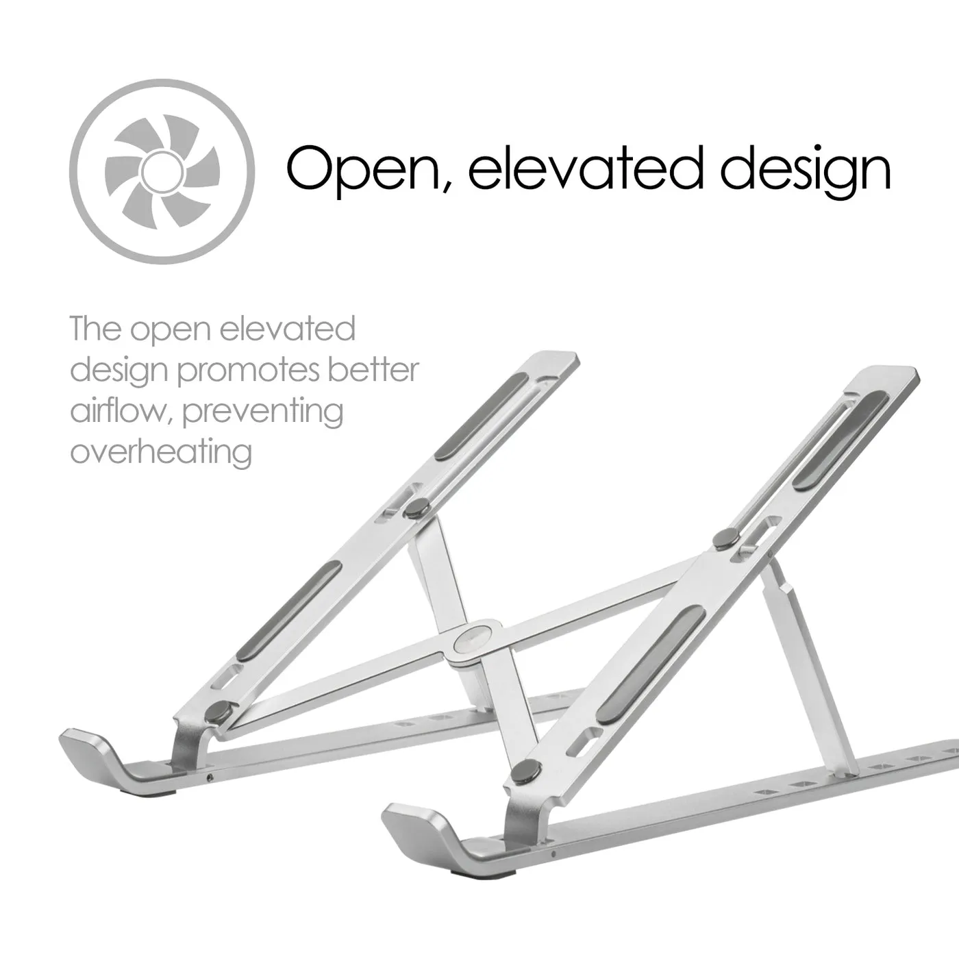DESIRE2 Foldable Laptop Stand X shaped Aluminium Silver