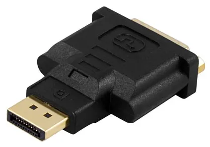 DELTACO DisplayPort till DVI-I Dual Link adapter, ha - ho, svart