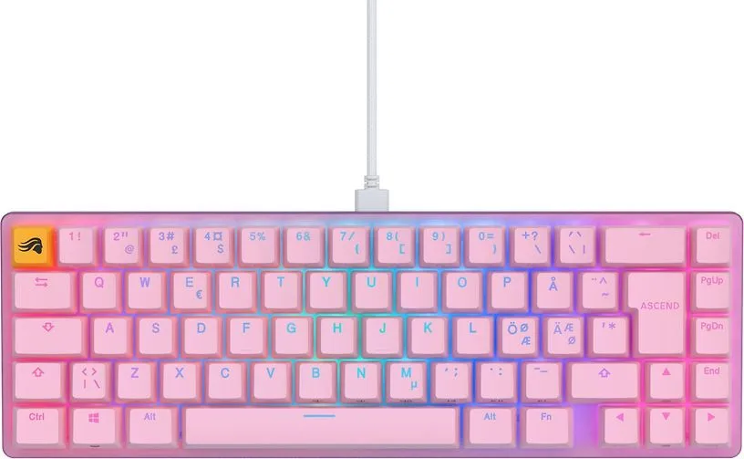 Glorious GMMK 2 Compact 65% Fox switch - gaming keyboard, pink