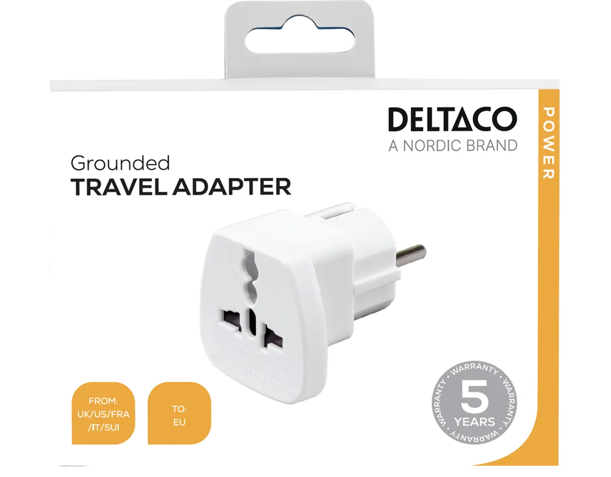 Goobay Matka-adapte, UK/US/Italia/Sveitsi - EU, 250V/13A, maadoit, val