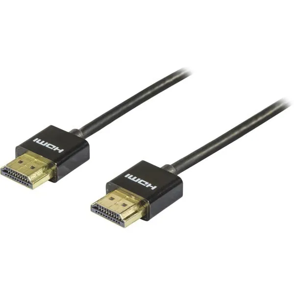 Deltaco HDMI Thin – HDMI 2.0 - kabel, 1 m, Svart