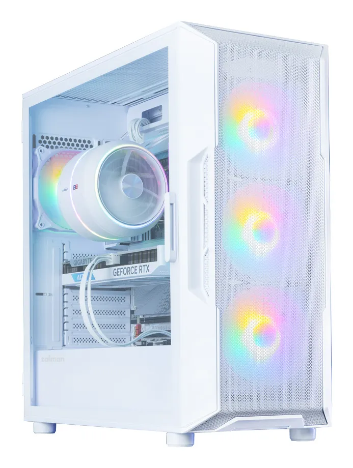 Zalman i3 NEO V2 Midi-Tower Case with window and RGB lighting, White