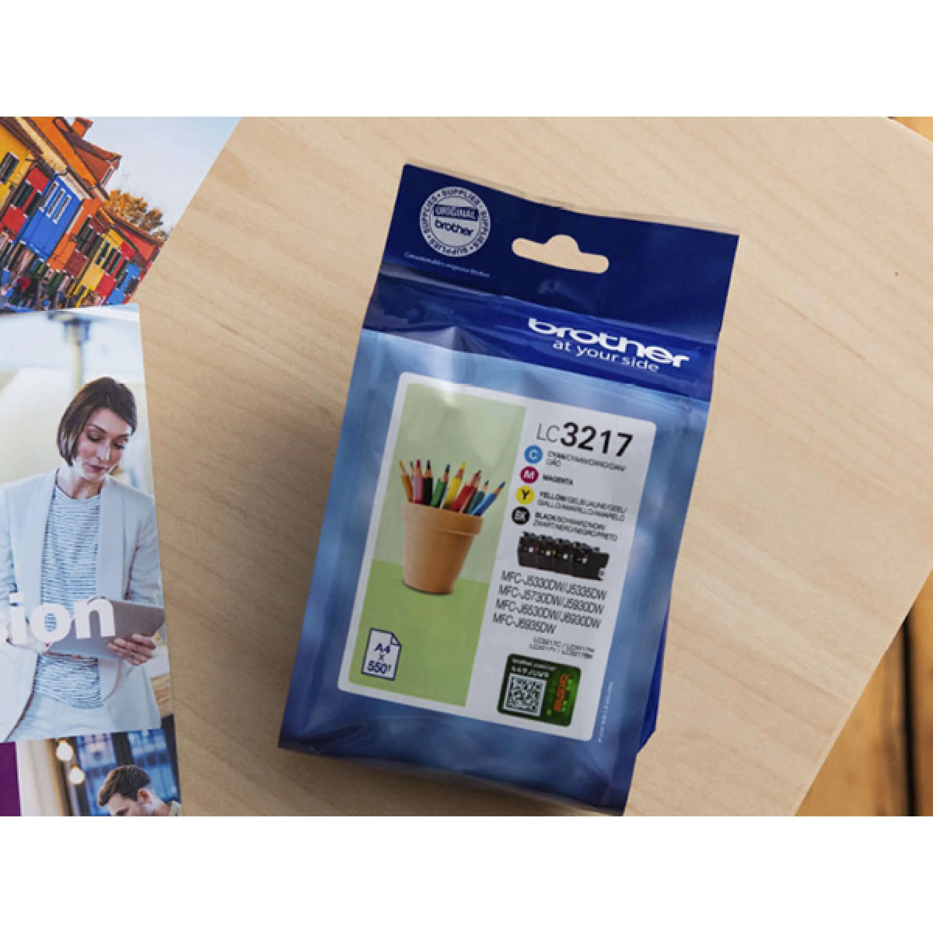 Brother LC3217VAL ink cartridge kit, Black, Cyan, Magenta, Yellow, 4 pcs