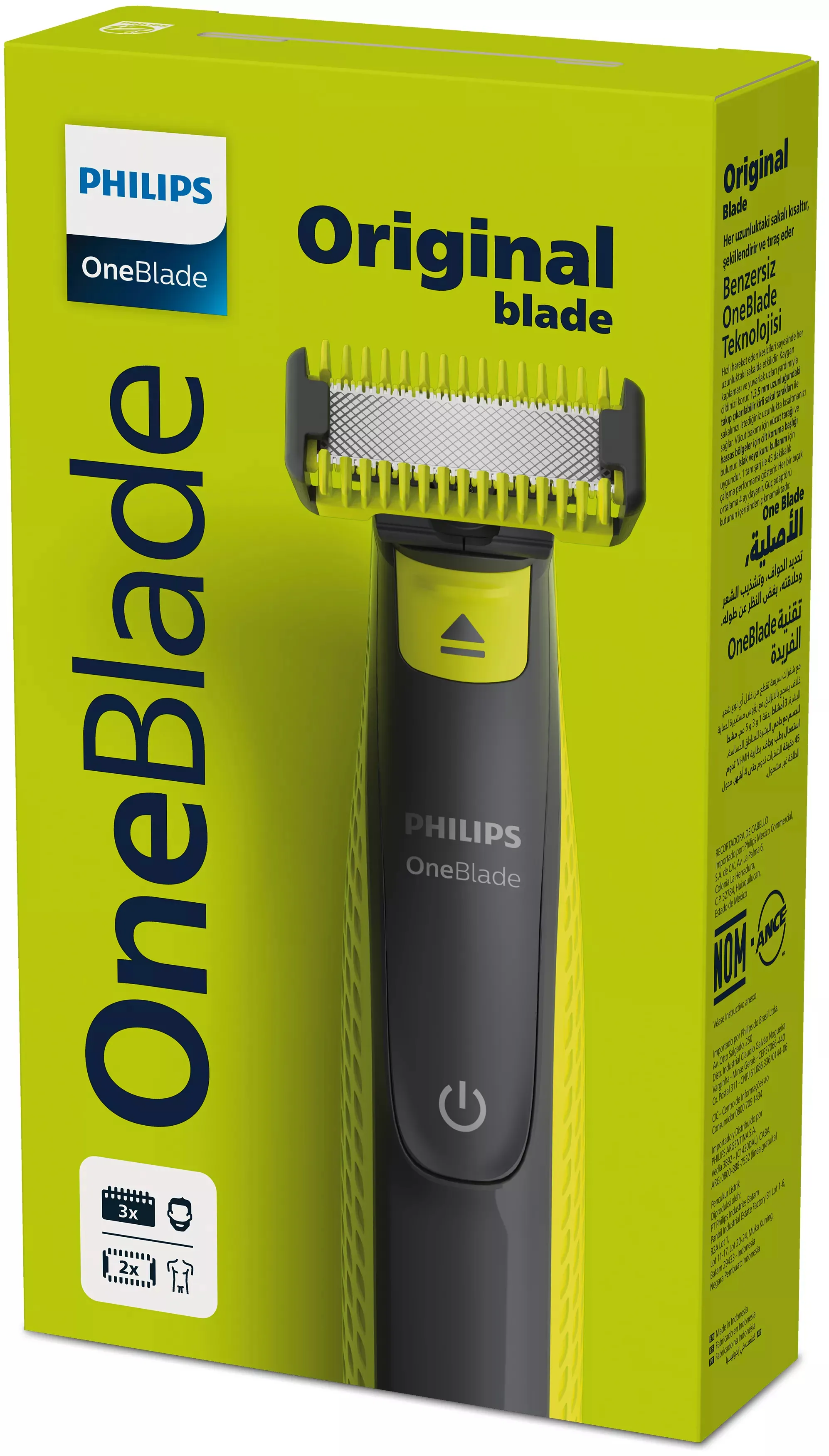 Philips OneBlade Face + Body QP2824/10 -hybridistaileri, harmaa, limenvihre&auml;