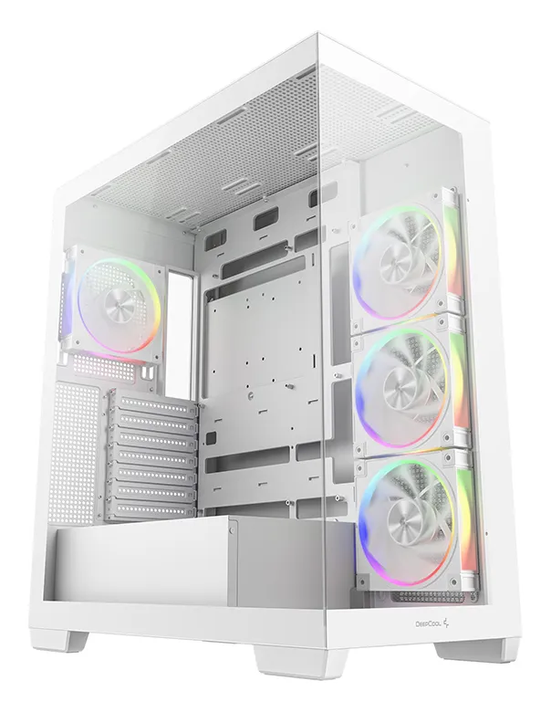 DeepCool CG580 4F V2 WH -miditornikotelo ikkunalla, RGB-valaistuksella, valkoinen