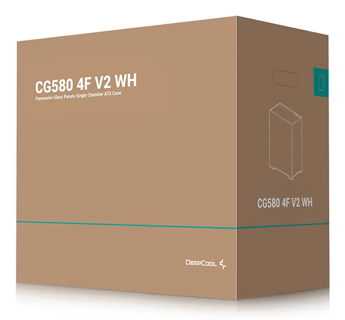 DeepCool CG580 4F V2 WH -miditornikotelo ikkunalla, RGB-valaistuksella, valkoinen