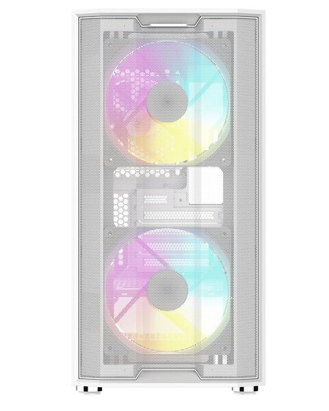 SAMA S30 midi-tower chassi med f&ouml;nster och RGB-belysning, vit