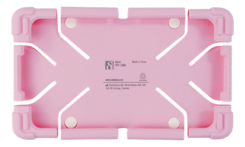DELTACO Skal i silikon f&ouml;r 7-8" surfplattor, stativ, rosa