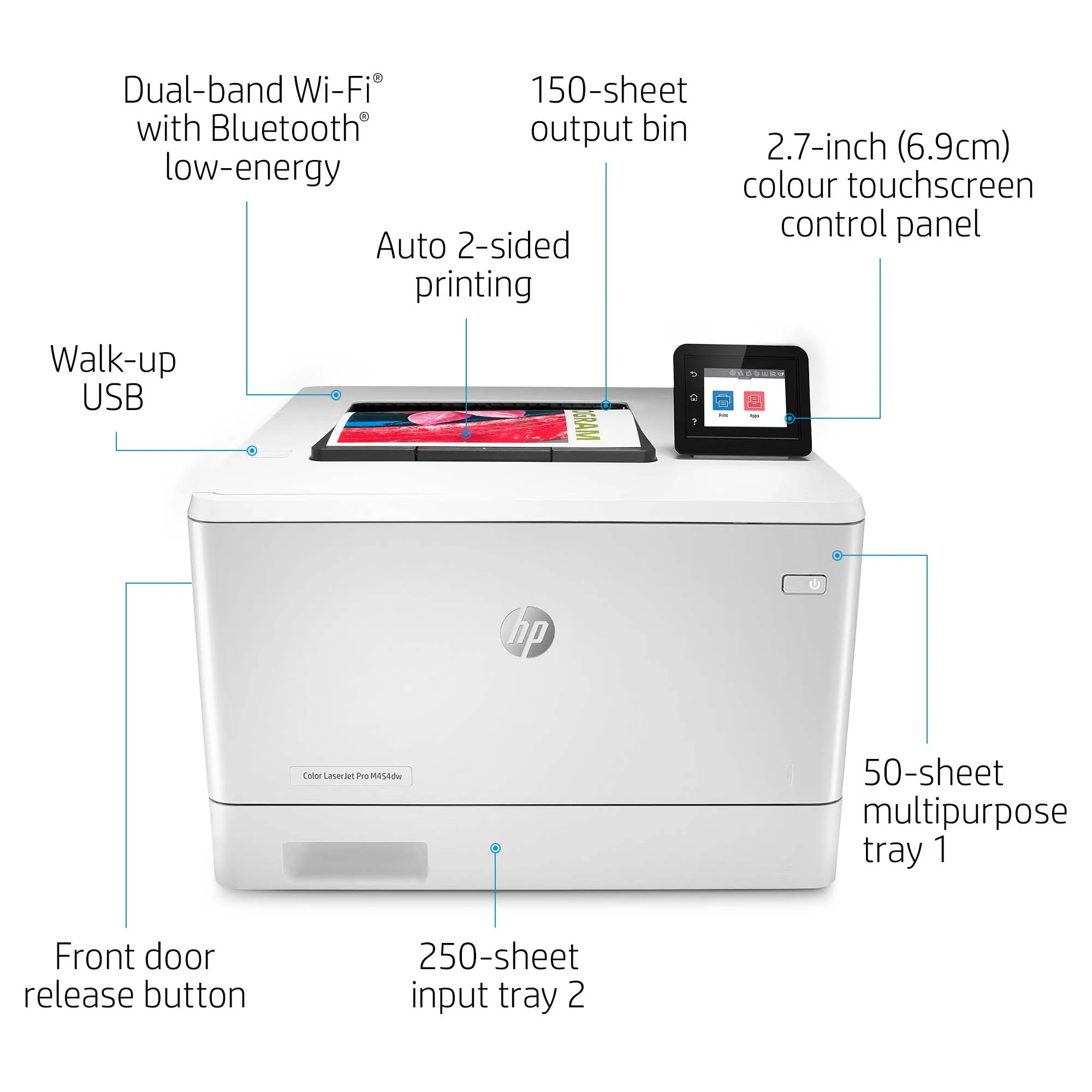 HP LaserJet Pro Colour M454dw Duplex, LAN/Wi-Fi, A4 -v&auml;rilasertulostin