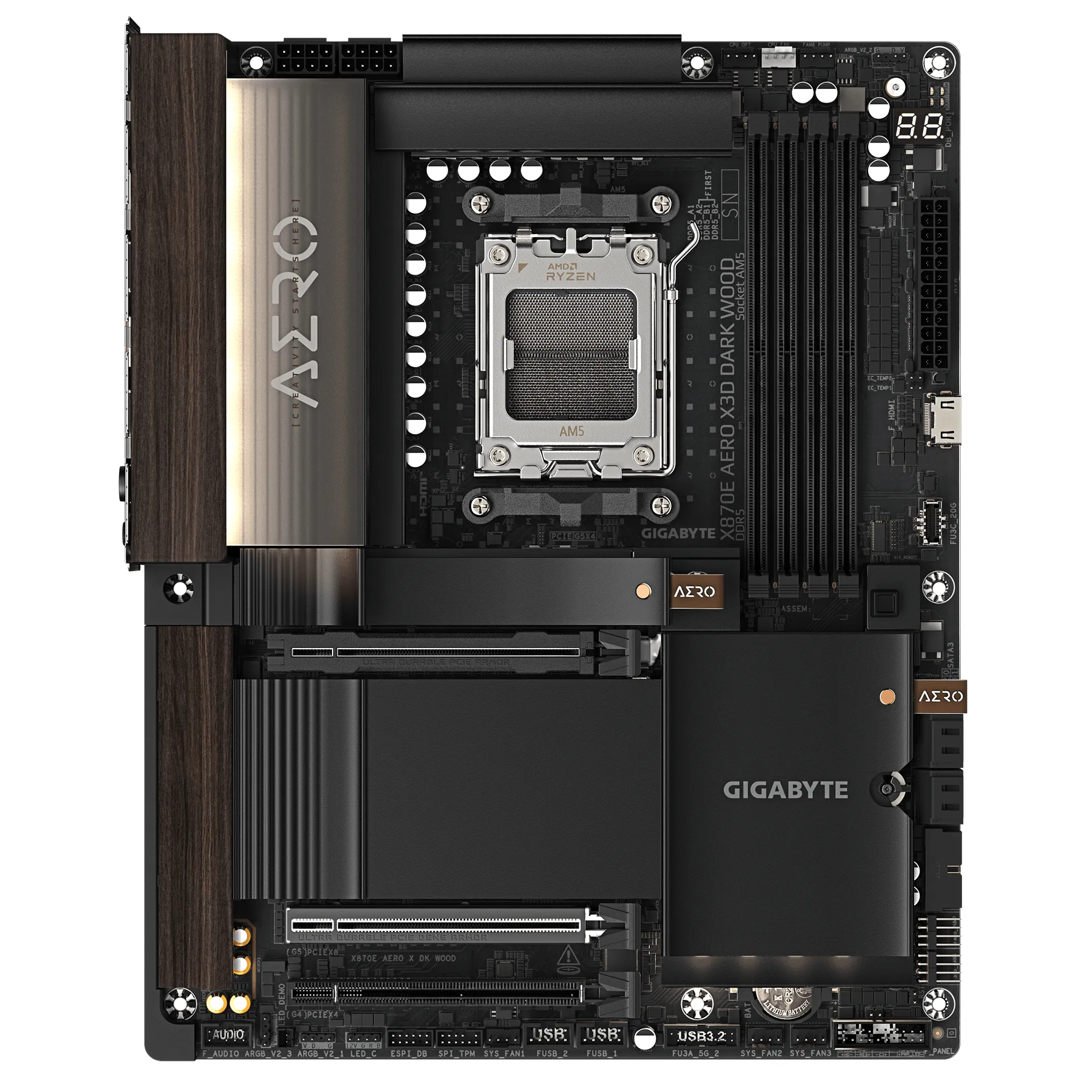 Gigabyte X870E AERO X DK WOOD WiFi 7 AM5 ATX-emolevy