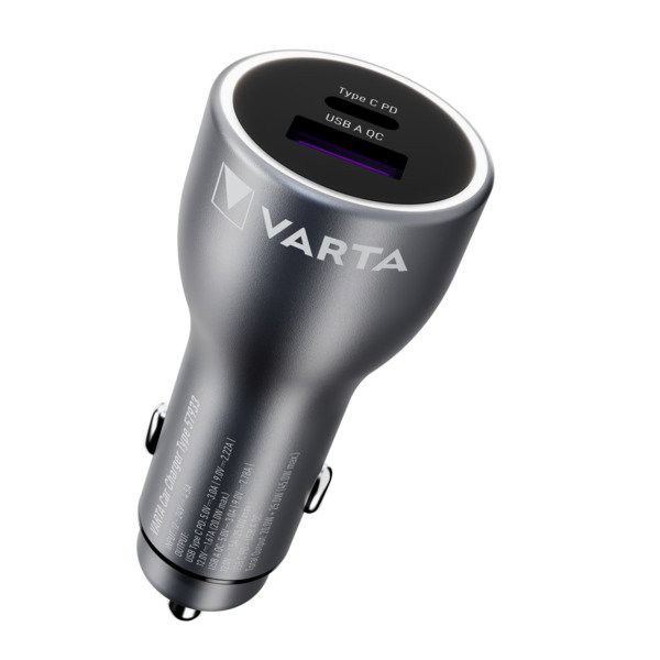 Varta Quick Charge, PD 45W USB-C + USB-A - car charger
